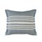 Laddha Home Designs 24" Blue and White Striped Pattern Square Outdoor Throw Pillow with Fringe